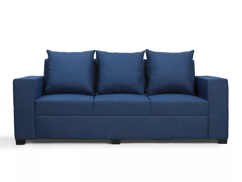 Hugo Upholstered 3 Seater Sofa in Blue Color